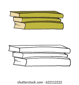 Hand drawn books. Vector illustration