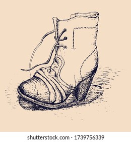 Hand drawn boot vector illustration for your design.
