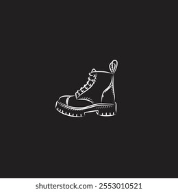 hand drawn boots flat vector design