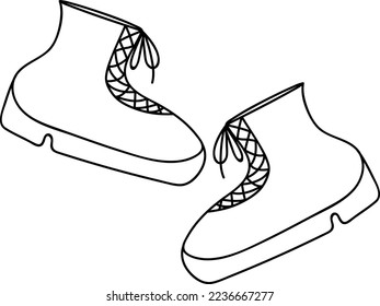 
Hand drawn boots on white background