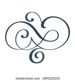Hand drawn border flourish separator Calligraphy designer elements. Vector vintage wedding illustration Isolated on white background