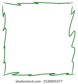 Handgezeichnete Randgrafik. Rahmen mit wellenförmiger Linie einzeln auf weißem Hintergrund