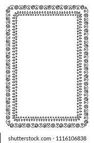 Hand drawn border isolated on white background. Design element for photo frames, branding, greeting cards and home decor.