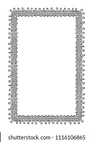 Hand drawn border isolated on white background. Design element for photo frames, branding, greeting cards and home decor.