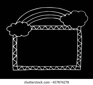 hand drawn border on black background