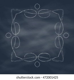 Hand Drawn Border On Chalkboard Background Stock Vector (Royalty Free ...