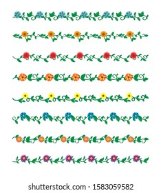 Hand Drawn Borders Elements Set Collection, floral Swirl ornament Vector