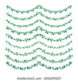 Hand Drawn Borders Elements Set Collection, floral Swirl ornament Vector