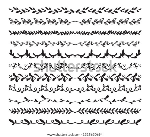 Hand Drawn Borders Elements Set Collection, floral
Swirl ornament Vector