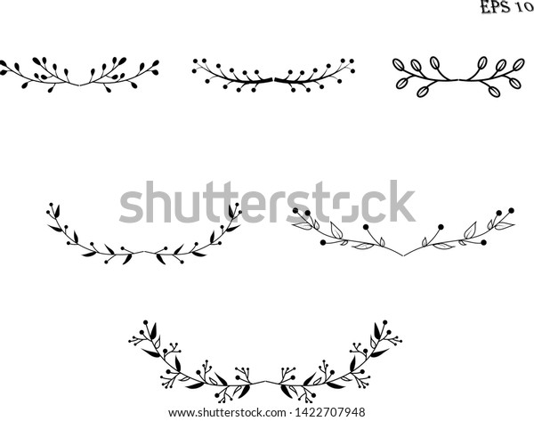 Hand Drawn\
Borders Elements Set Collection, floral, Swirl. Decoration of line\
border and laurel. High\
resolution