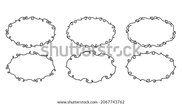 Hand Drawn Borders Elements Set Collection, floral\
Swirl ornament Vector