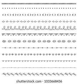 hand drawn borders set