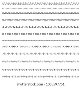 hand drawn borders set