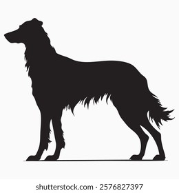 Hand drawn borzoi dog silhouette