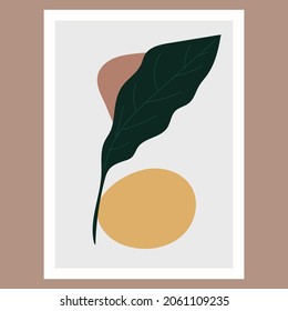 Hand drawn botanical boho frame design illustration.  vector art