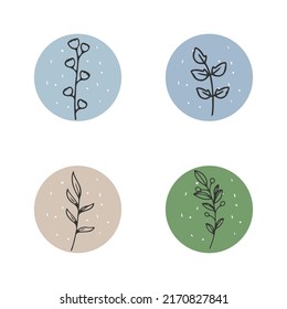 Hand drawn botanical boho style floral