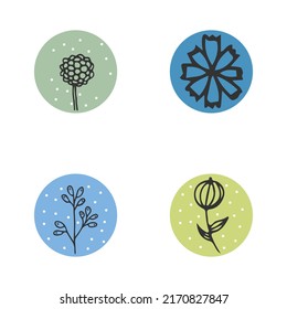 Hand drawn botanical boho style floral