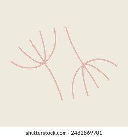 Hand Drawn Botanical Chic Bohemian Shape Vector Element