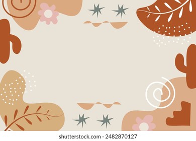 Dibujado a mano Botánico Chic Bohemia Forma Vector Elemento Plantilla de fondo