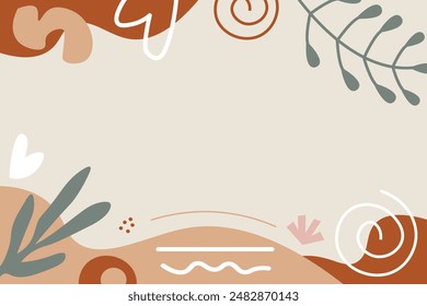 Handgezeichnetes botanisches schickes Bohemian Form Vektorgrafik Element Hintergrund Vorlage