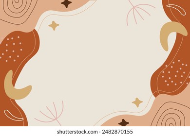 Dibujado a mano Botánico Chic Bohemia Forma Vector Elemento Plantilla de fondo
