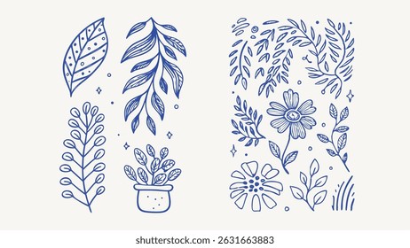 Hand Drawn Botanical Elements A Collection of Nature Inspired Illustrations for Design Projects