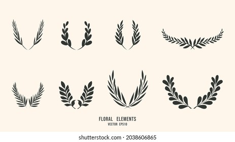 Hand drawn botanical elements  isolated background , Flat Modern design , illustration Vector EPS 10