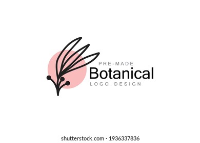 Hand Drawn Botanical Floral Premade Logo Template