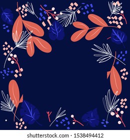 hand drawn botanical flowers  background