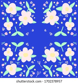 hand drawn botanical flowers  background