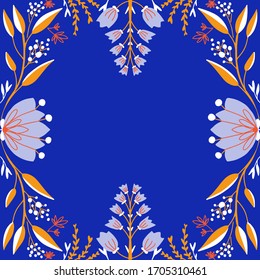 hand drawn botanical flowers  background