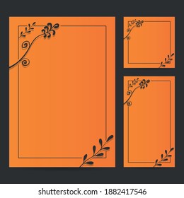Hand Drawn Botanical Frame Border Background Template, Paper Size, Vertical Banner, and Social Media Post for Wedding, Greeting, Menu, and others. Vector Illustration.