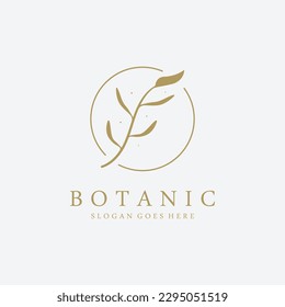 Hand Drawn Botanical Logo Concept Vector. Logo for Organic and Business Brands.