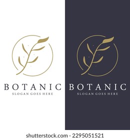 Vector de diseño de logotipo botánico dibujado a mano. Logo para marcas orgánicas y de negocios.