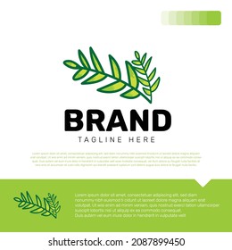 Ilustración del vector de plantillas de diseño de logotipo botánico dibujado a mano