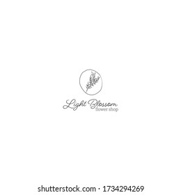 Hand Drawn Botanical Logo. Flower Logo Template for Florist, Photographer, Fashion Blogger, Boutique, Interior Design. Luxury Branding Identity Collection. Floral minimal logo
