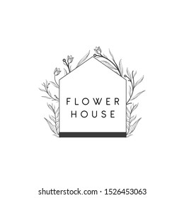 hand drawn botanical logo in vector