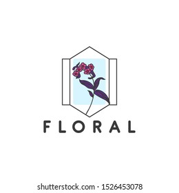 hand drawn botanical logo in vector