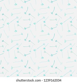 Hand drawn botanical pattern background, Floral decorative pattern, Vector illustration.