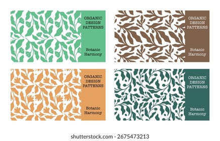 Hand Drawn Botanical Seamless Patterns. Organic Floral Vector Textures for Prints, Interiors, Ad, and etc. Packaging design