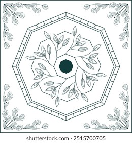 hand drawn botanical vector floral frame