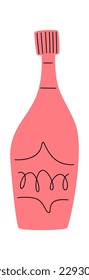 Hand drawn bottle abstract design element. Vector illustration
