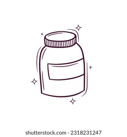 Hand Drawn Bottle Jar. Doodle Vector Sketch Illustration