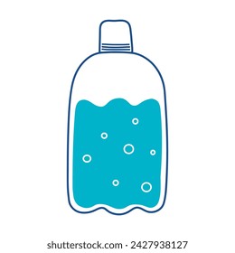 Hand drawn bottle of water. Doodle vector illustration, concept of stay hydrated, drink more water