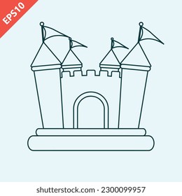 hand drawn bounce house design vector flat modern isolated illustration