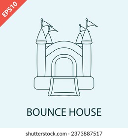 Hand drawn bounce house design vector flat modern isolated illustration