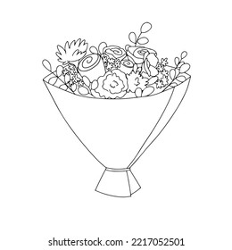 hand drawn bouquet isolated