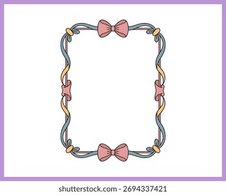 Vector dibujado a mano del Clipart de la coqueta del marco del borde del arco aislado en un fondo blanco
