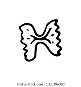 Hand drawn bow doodle icon. Hand drawn black sketch. Sign symbol. Decoration element. White background. Isolated. Flat design. Vector cartoon illustration.