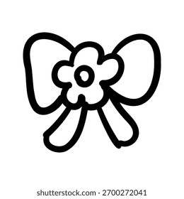 Hand drawn bow outline element icon